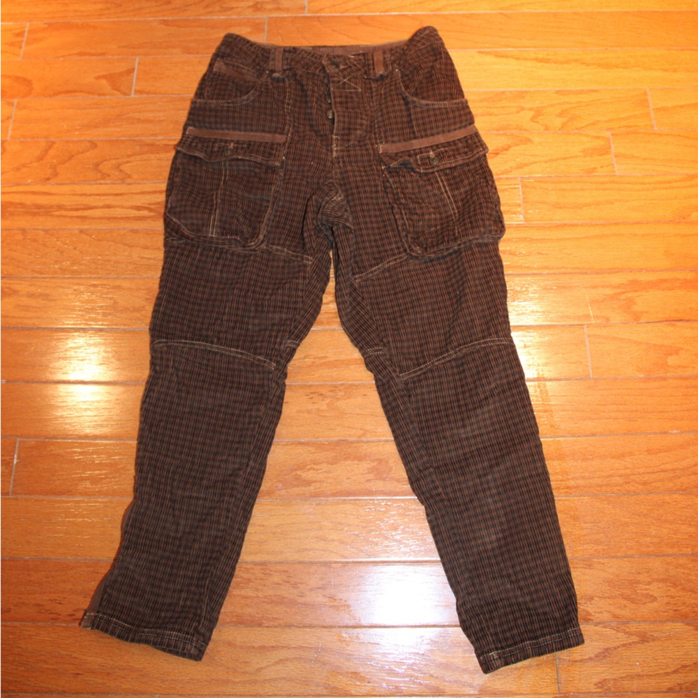 We The Free Brown Checkered Straight Leg Pants